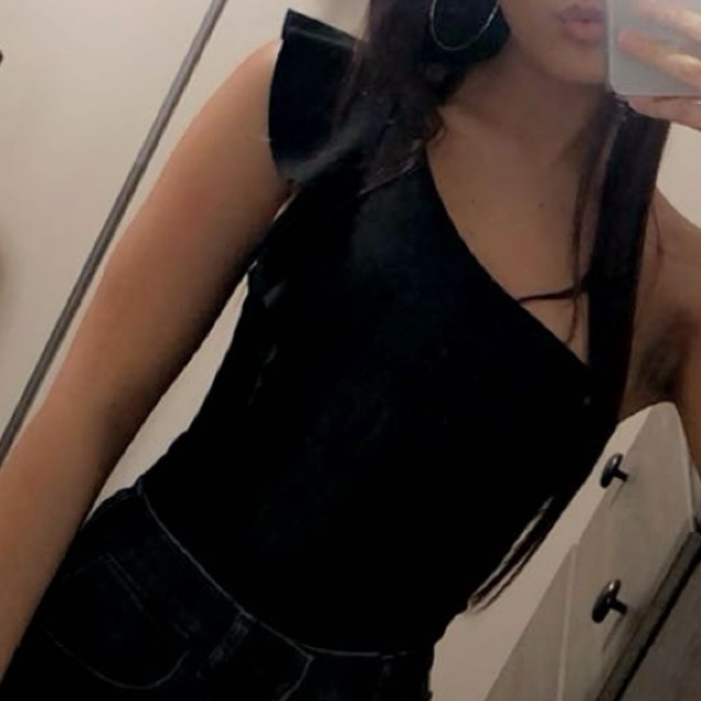 Victoria Secret (Sport) black one shoulder bodysuit